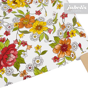 Wachstuch-Rolle mit Blumenmuster